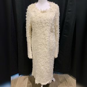 Cream Long Sweater Jacket